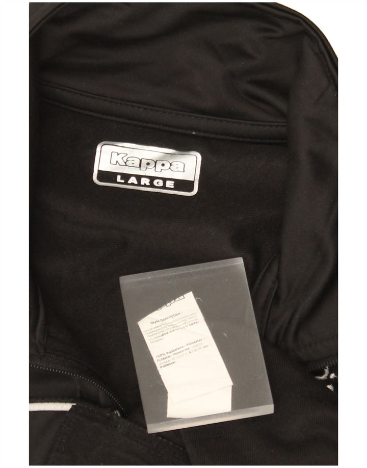KAPPA muška trenirka s grafičkim motivima, velika jakna od crnog poliestera
