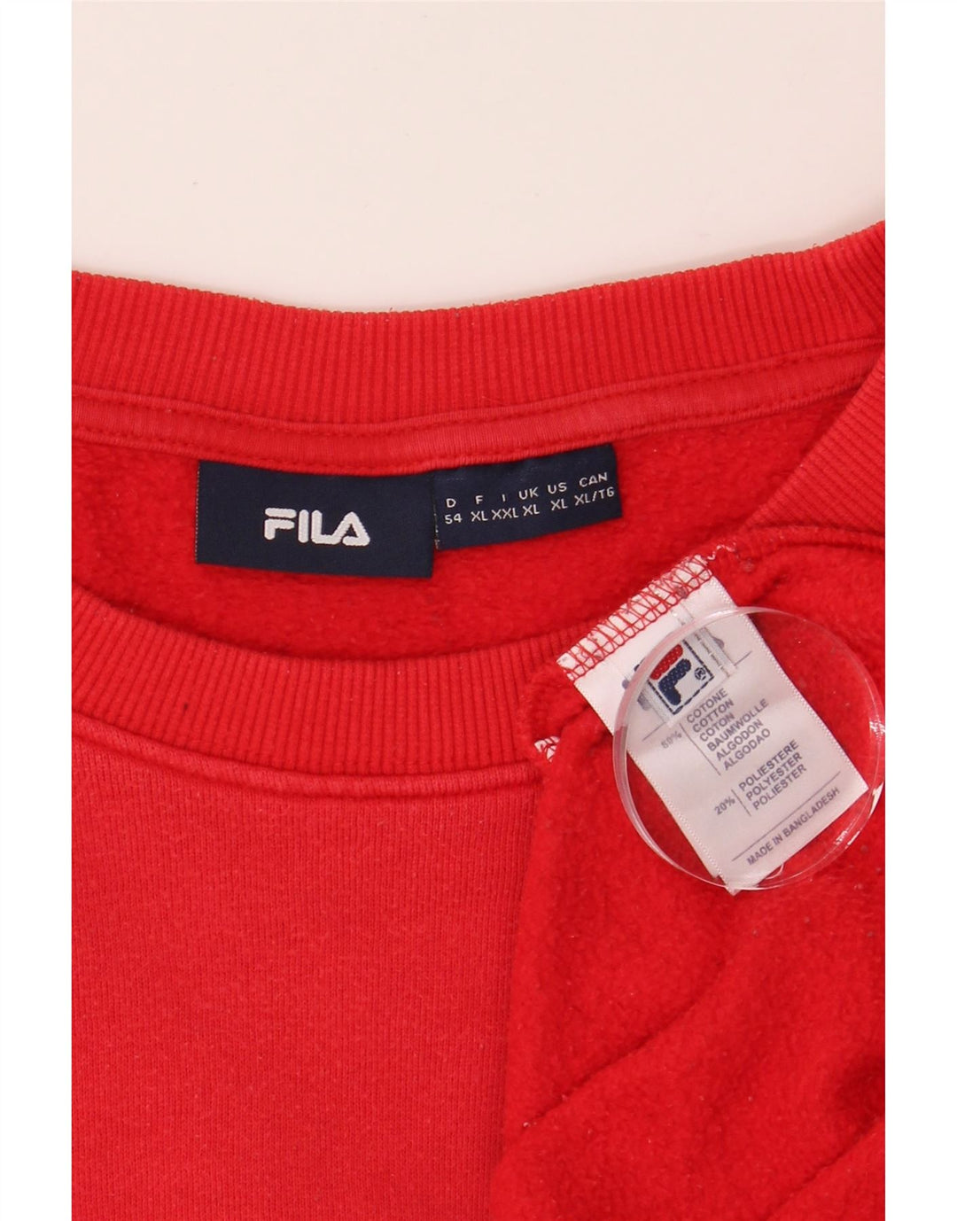FILA Mens Graphic Sweatshirt Jumper XL Red Cotton Vintage Fila and Second-Hand Fila from Messina Hembry 