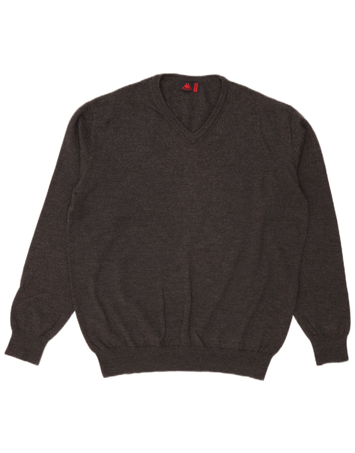KAPPA muški pulover s V-izrezom 2XL sivi
