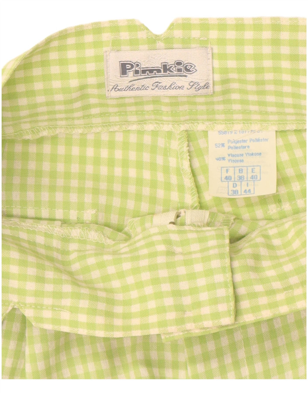 PIMKIE Ženske Chino kratke hlače visokog struka IT 44 Srednje W26 Green Gingham