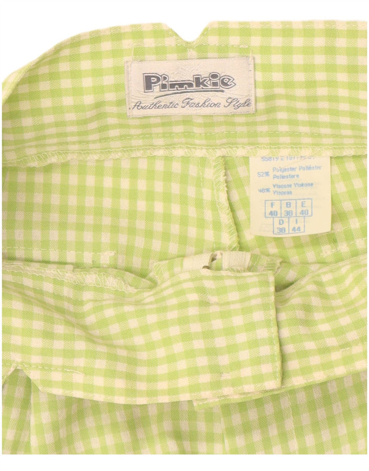 PIMKIE Ženske Chino kratke hlače visokog struka IT 44 Srednje W26 Green Gingham