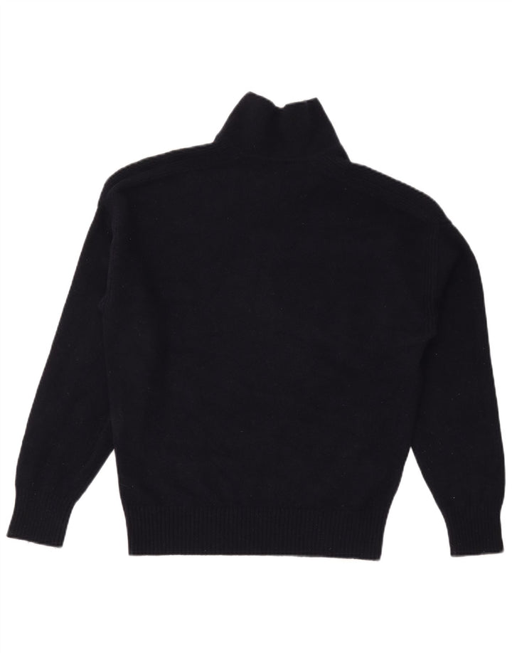 MASSIMO DUTTI Ženski džemper s polo ovratnikom UK 14 Srednje tamnoplava vunena