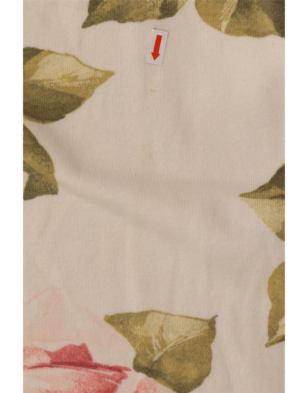 VINTAGE Ženska majica dugih rukava UK 16 Large Off White Floral Pamuk