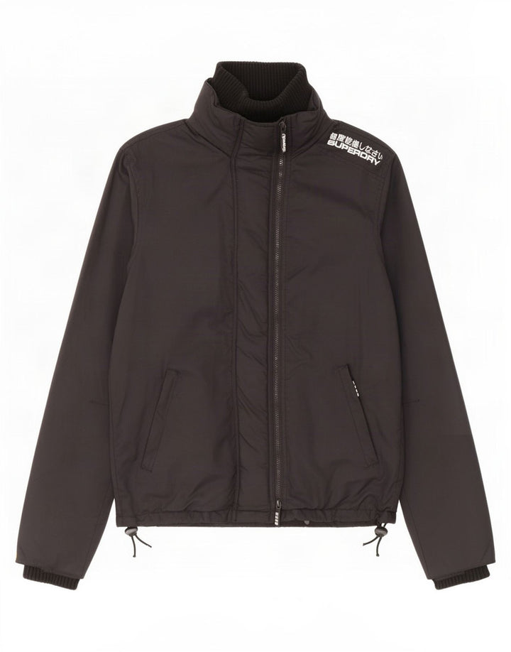 Superdry muška kišna jakna s grafičkim motivima UK 40, veliki crni najlon