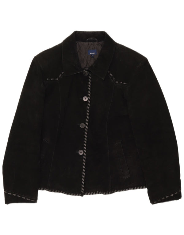 Basics Ženska antilop jakna UK 12 srednje crna koža