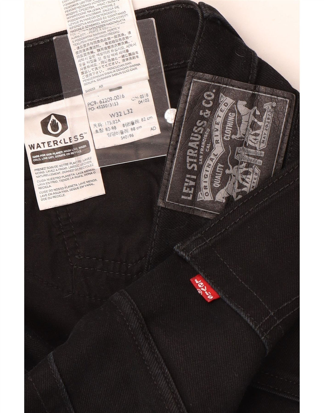 Levi's muške uske traperice W32 L32 crni pamuk