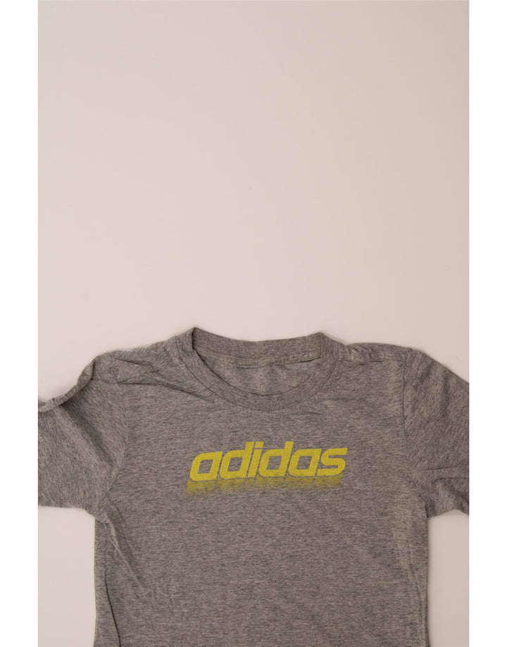 ADIDAS Boys Graphic T-Shirt Top 7-8 Years Grey Vintage Adidas and Second-Hand Adidas from Messina Hembry 