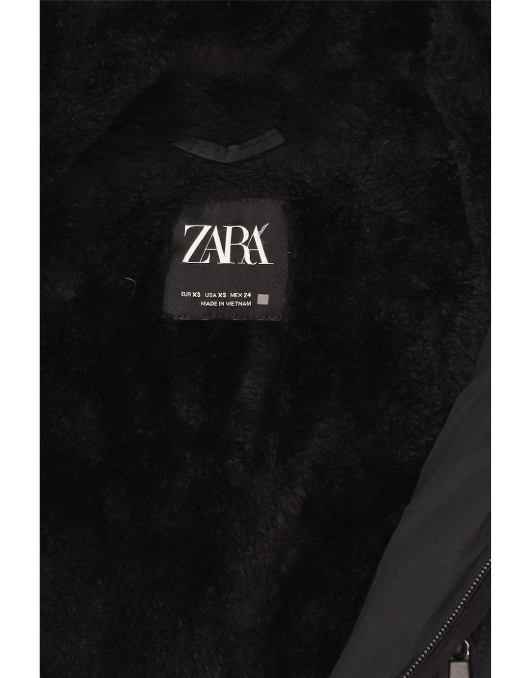 Zara ženska parka jakna s kapuljačom UK 6 XS crni poliester
