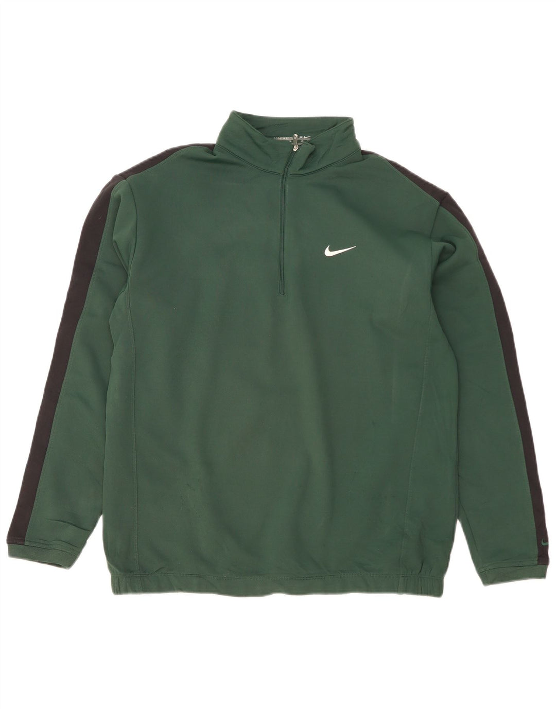 NIKE Muška majica s izrezom na patentni zatvarač, veliki zeleni poliester u blokovima boja