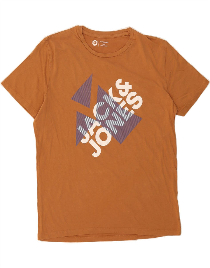 JACK & JONES Mens Graphic T-Shirt Top XL Brown Vintage Jack & Jones and Second-Hand Jack & Jones from Messina Hembry 