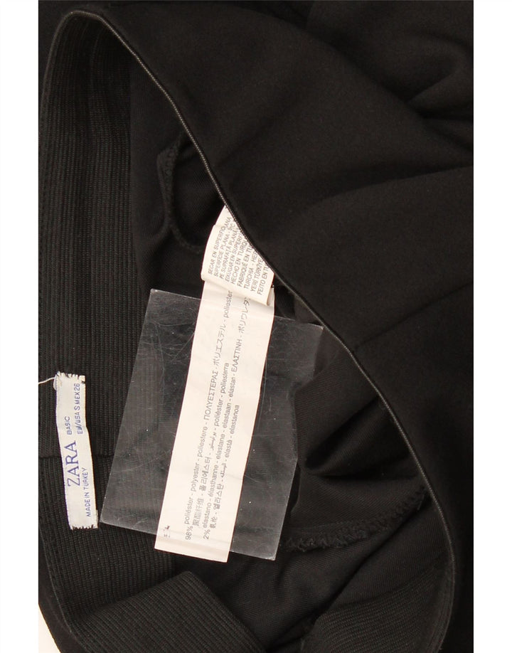ZARA ženske kapri hlače širokih nogavica male W26 L20 crni poliester