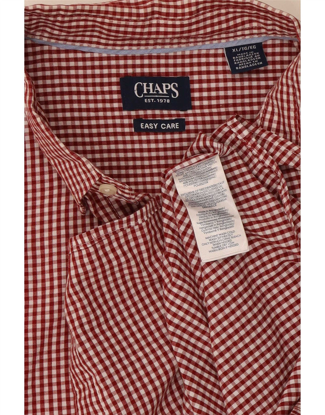 Chaps Muška košulja XL Red Gingham pamuk