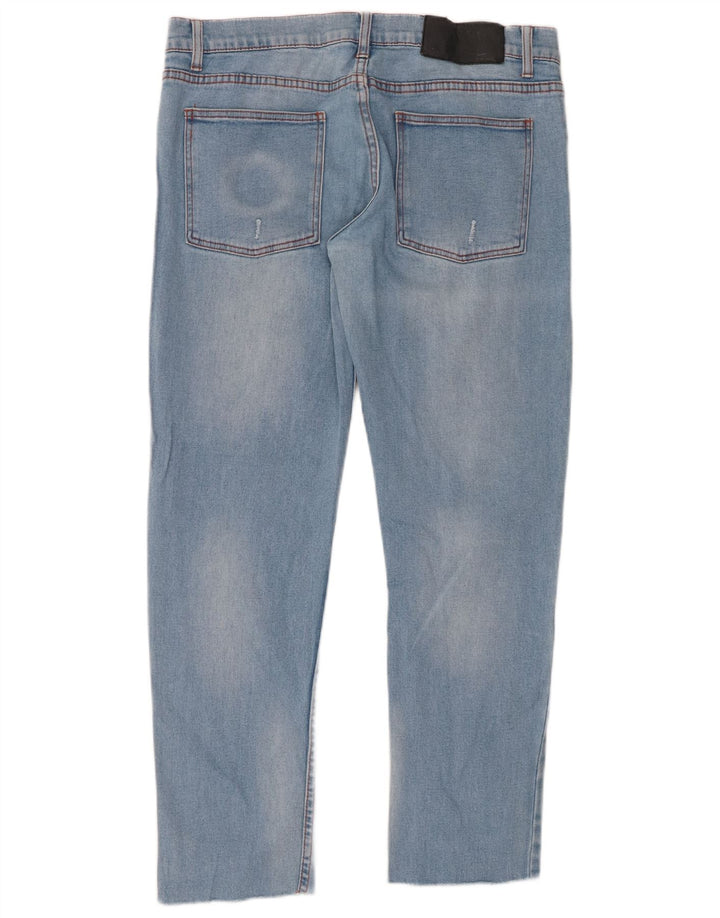 JEFTINI PONEDJELJAK Muške uske traperice s oštećenjem W32 L28, plavi pamuk