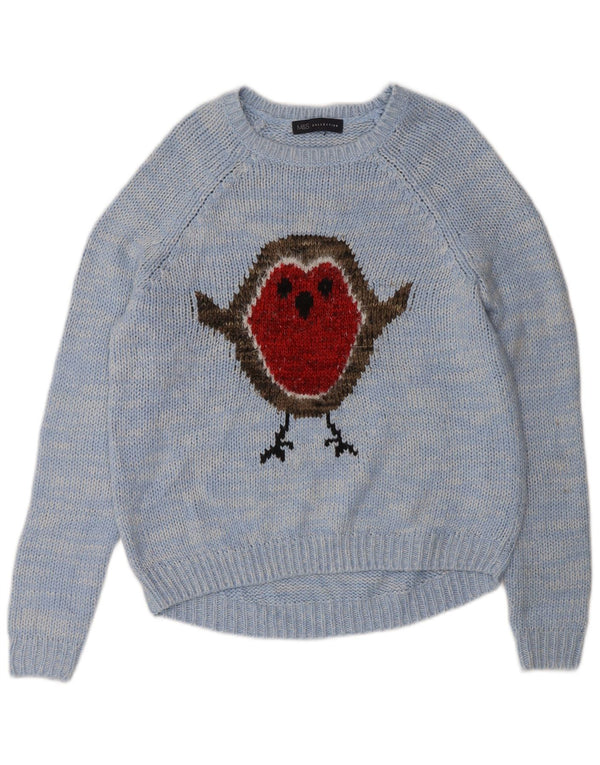 Marks & Spencer ženski džemper s veznim izrezom UK 10 Small Blue