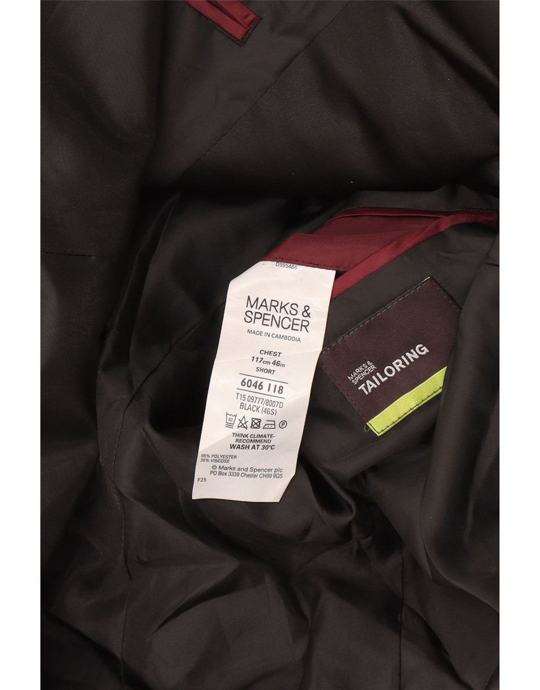 Marks & Spencer muška kratka jakna sa 2 gumba UK 40 velika crna