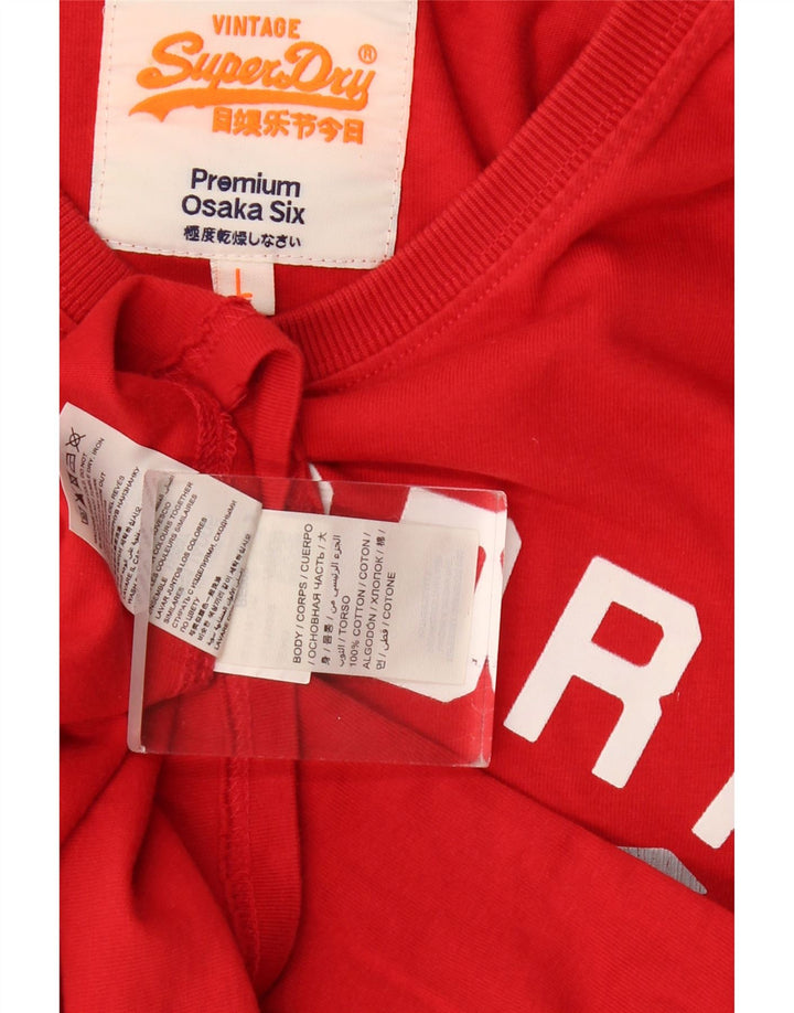 Velika crvena pamučna muška majica kratkih rukava Superdry Osaka Graphic