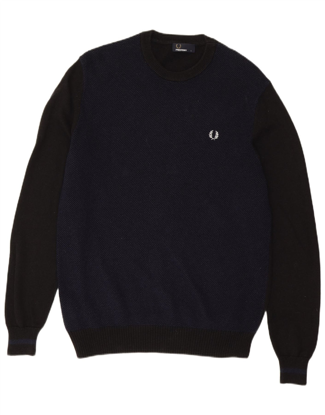 Fred Perry, muški džemper s okruglim izrezom, veliki tamnoplavi vuneni pulover