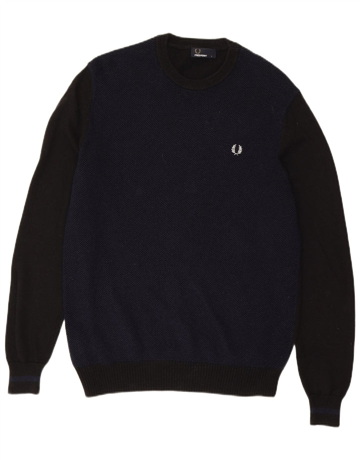 Fred Perry, muški džemper s okruglim izrezom, veliki tamnoplavi vuneni pulover