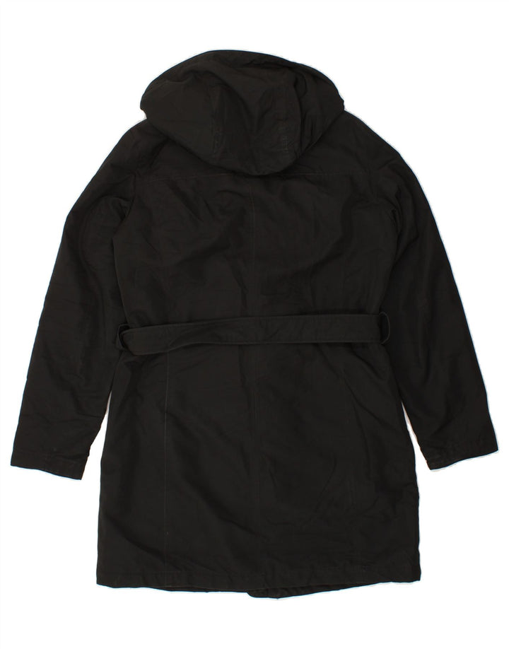 GEOX Womens Hooded Overcoat UK 10 Samll Black Polyester Vintage Geox and Second-Hand Geox from Messina Hembry 