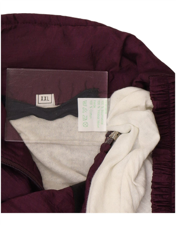 Vintage muška gornja jakna od trenirke 2XL, kestenjasta najlonska boja