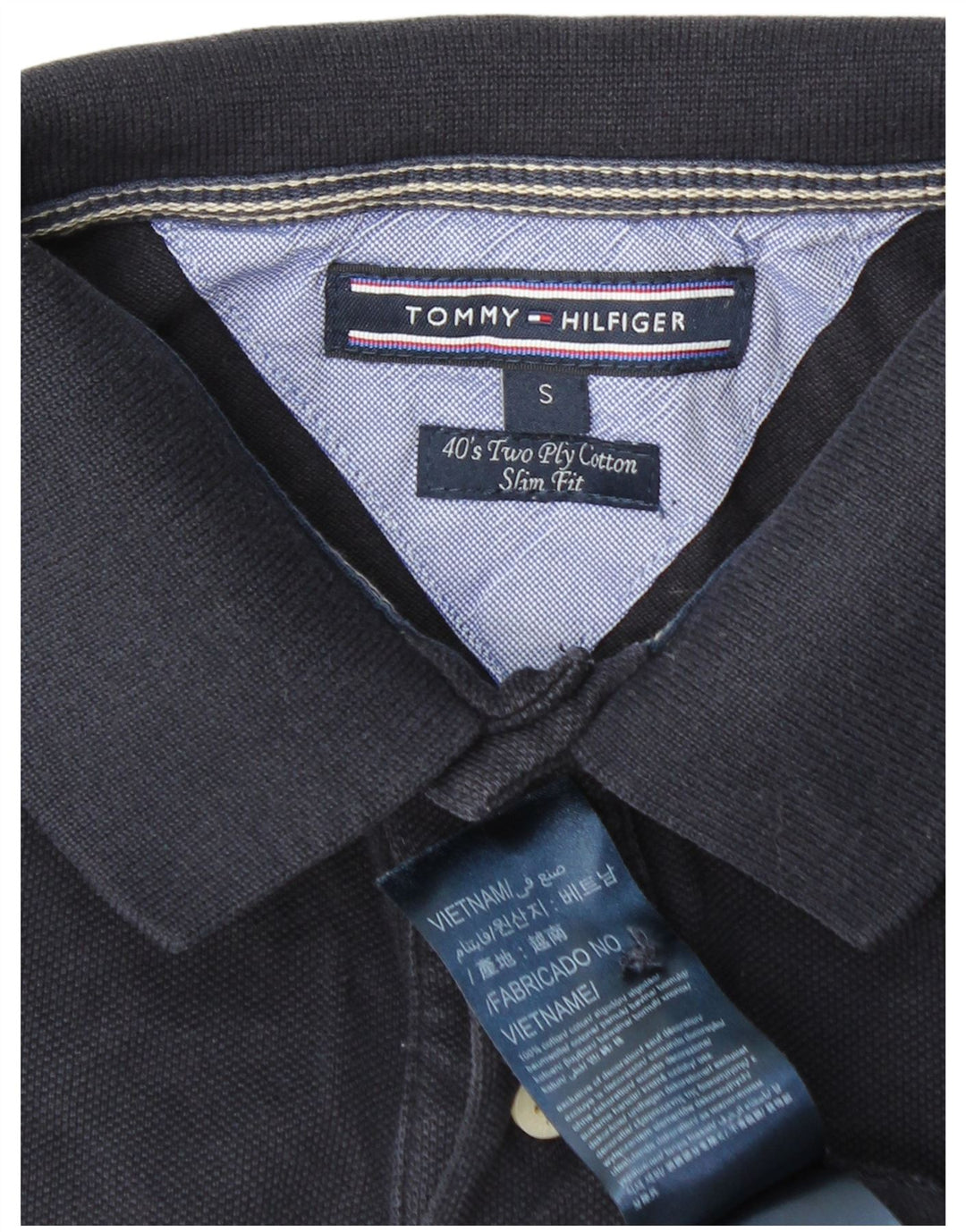 TOMMY HILFIGER Muška pripijena polo majica Mala tamnoplava pamuk