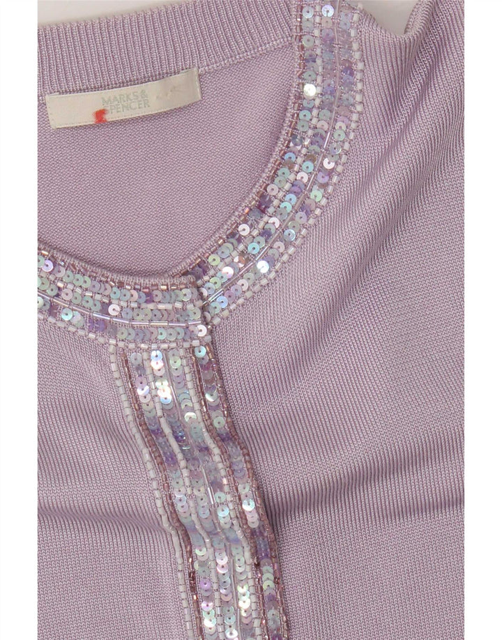 Marks & Spencer ženski kardigan pulover UK 10 Small Purple