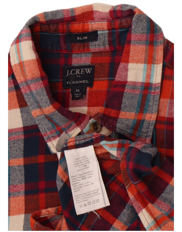 J. Crew muška tanka flanelska košulja srednje crvene karirane pamučne boje