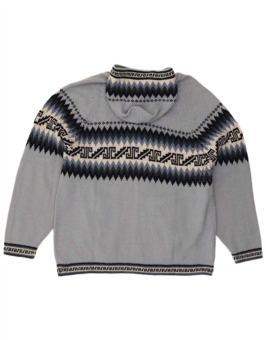 Ženski džemper s kapuljačom UK 16 Large Blue Geometric