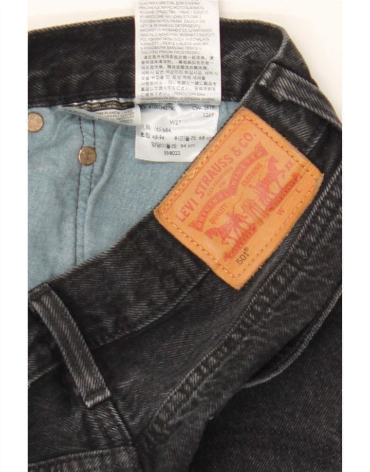 Levi's ženske kratke traper hlače 501 W27 male crne pamučne boje