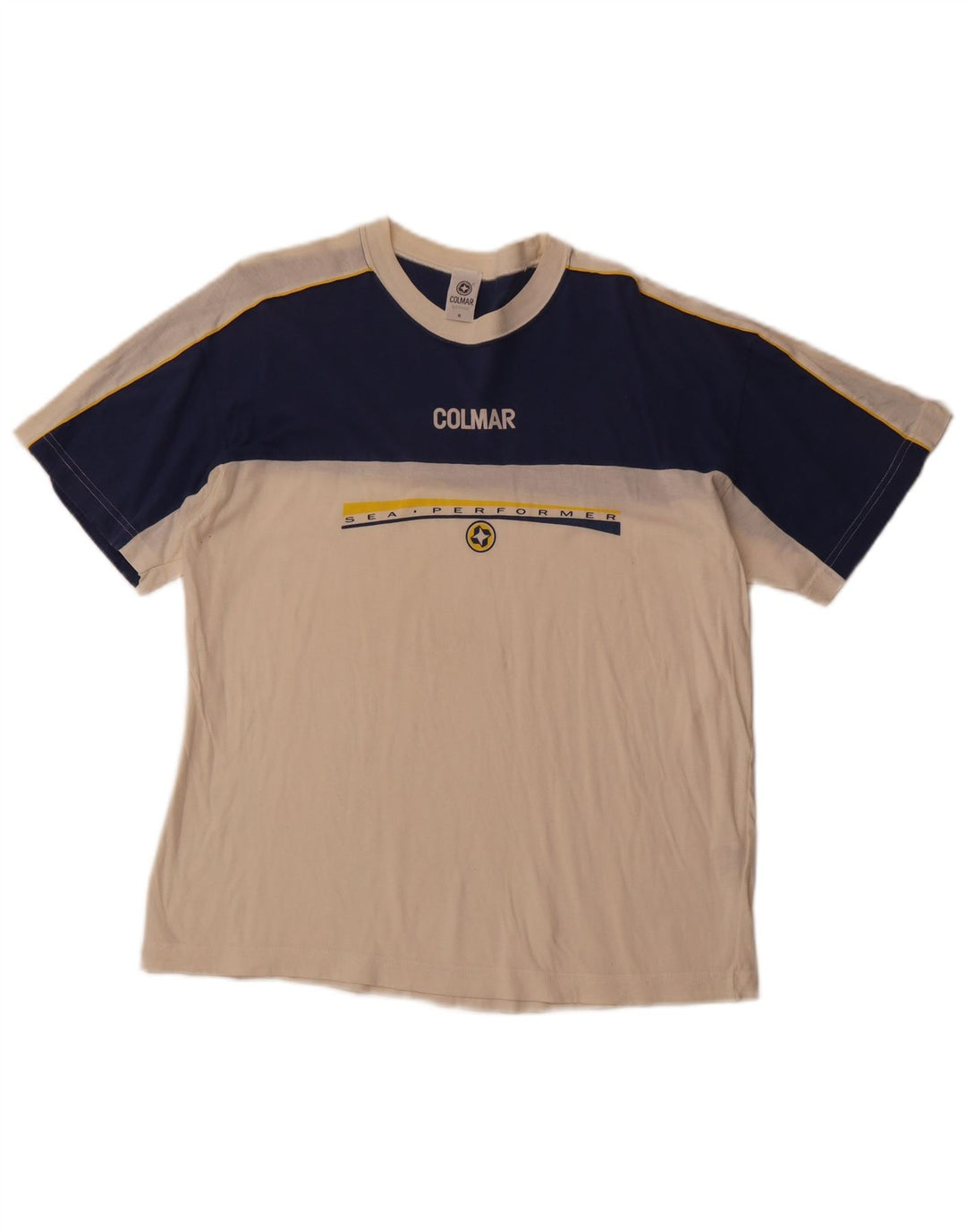 COLMAR Muška majica kratkih rukava s grafičkim motivima, srednje bijele boje, pamuk, sport