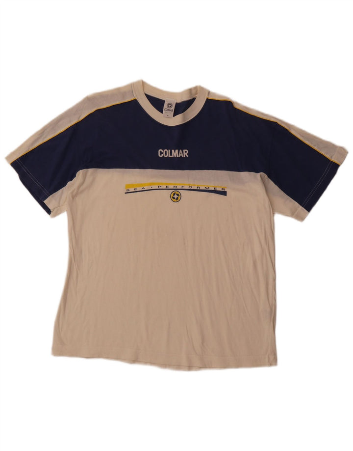 COLMAR Muška majica kratkih rukava s grafičkim motivima, srednje bijele boje, pamuk, sport