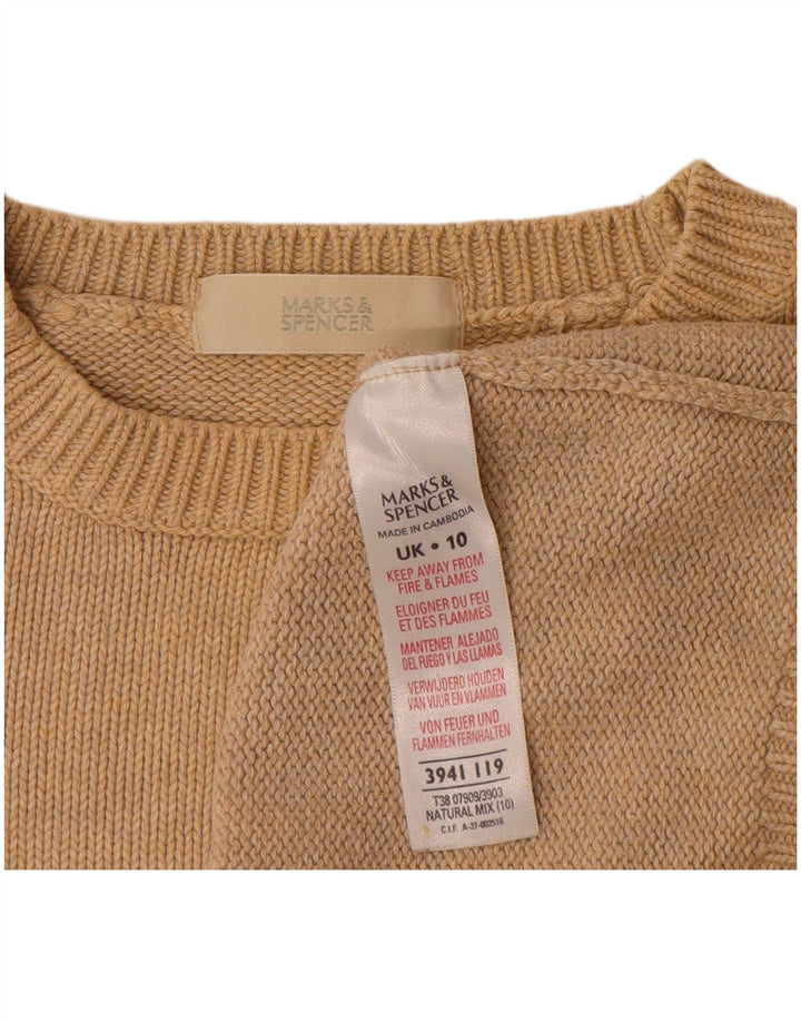 Marks & Spencer ženski pulover s velikim izrezom UK 10 Small Beige