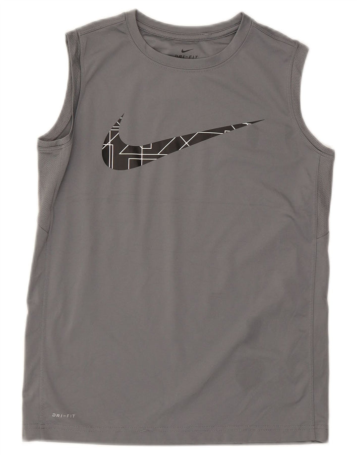 Nike Boys Dri Fit Graphic Vest Top 12-13 Years Large Grey Poliester