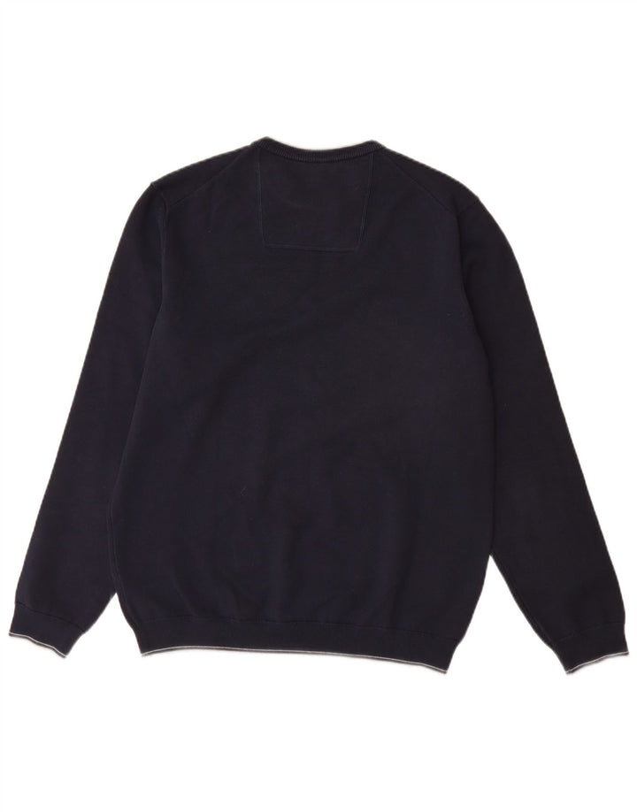 HUGO BOSS Muški džemper s okruglim izrezom Veliki tamnoplavi pamuk