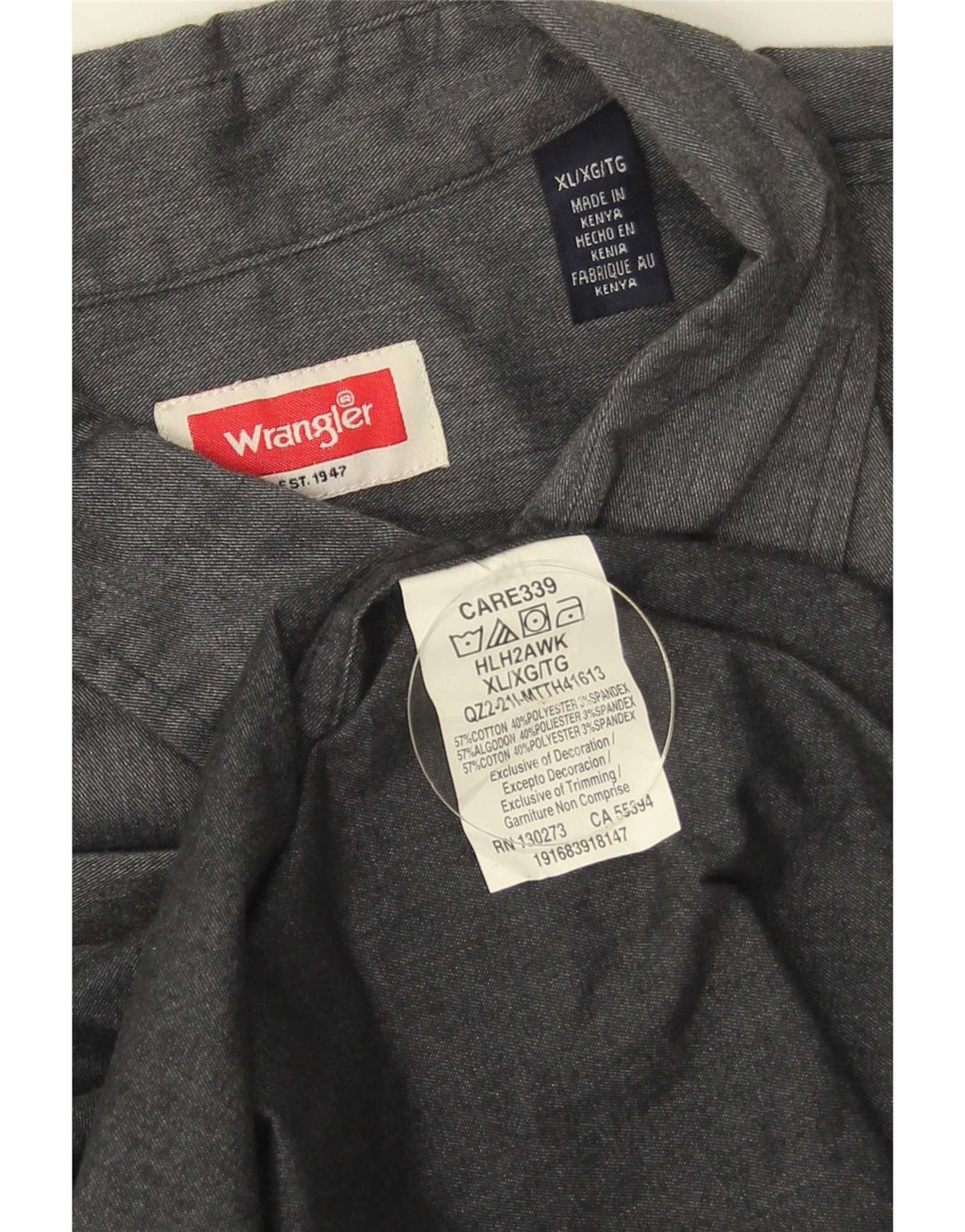 Wrangler muška košulja XL sivi pamuk