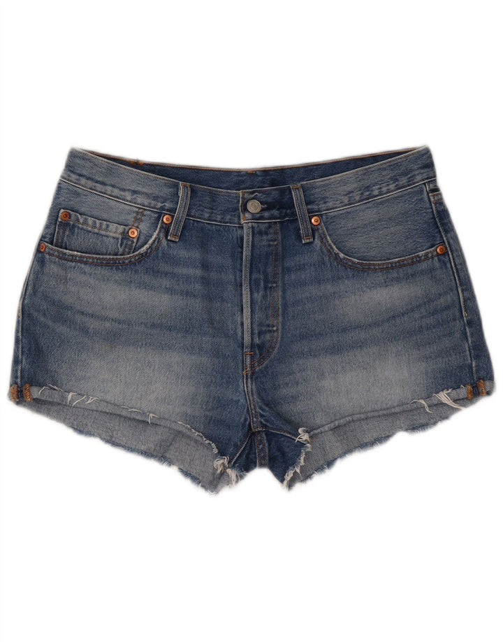 LEVI'S ženske kratke traper hlače 501 W30 srednje plavi pamuk