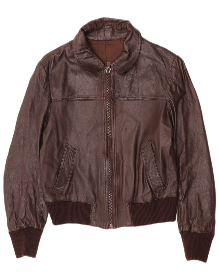 Vintage muška bomber kožna jakna IT 48 srednje smeđe kože