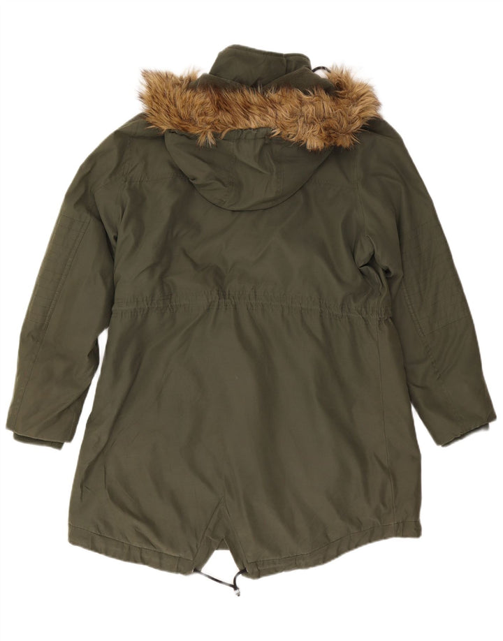 Marks & Spencer ženska jakna parka s kapuljačom UK 16 veliki kaki poliester
