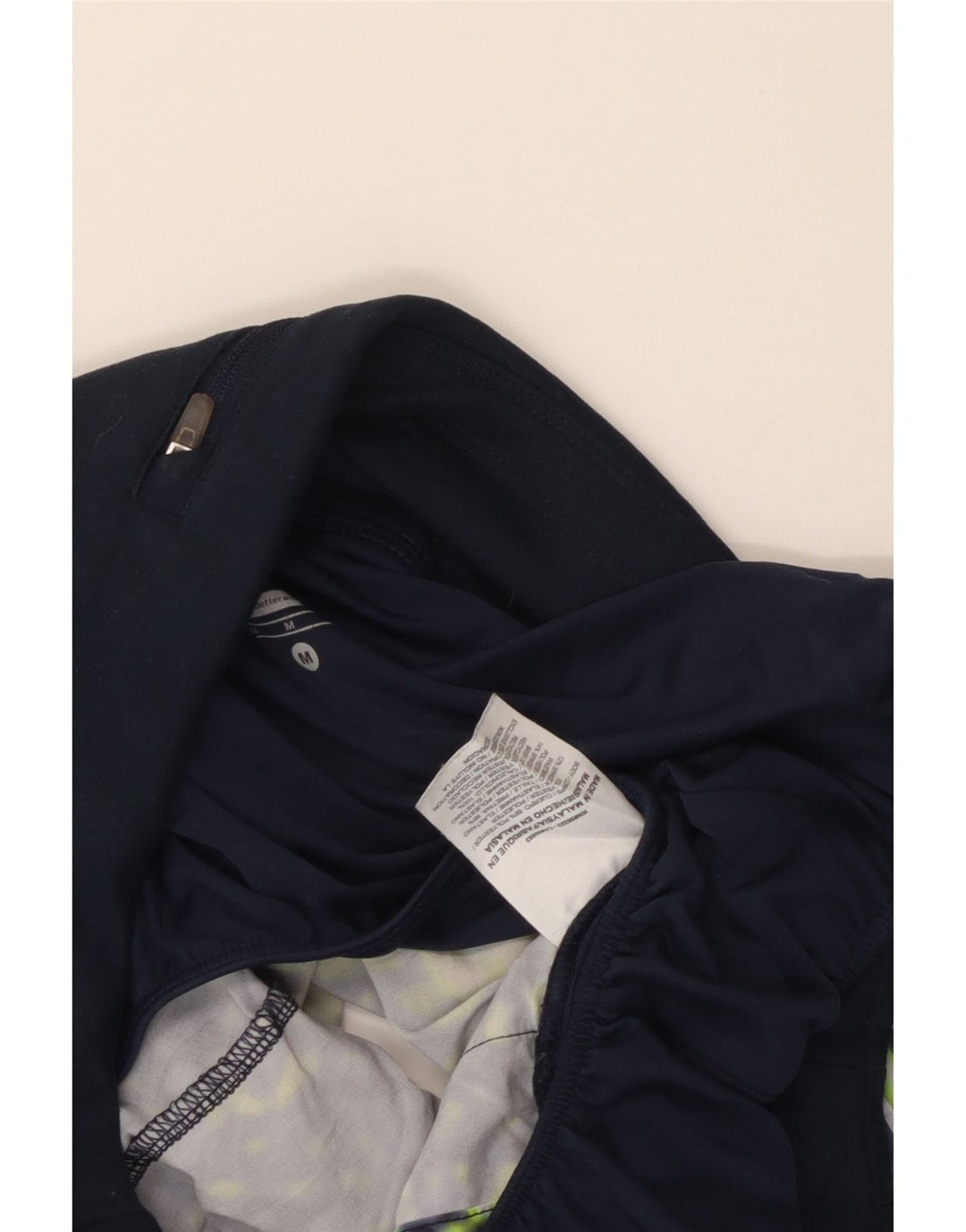 NIKE ženske sportske kratke hlače Dri Fit s apstraktnim uzorkom UK 14 srednje tamnoplave