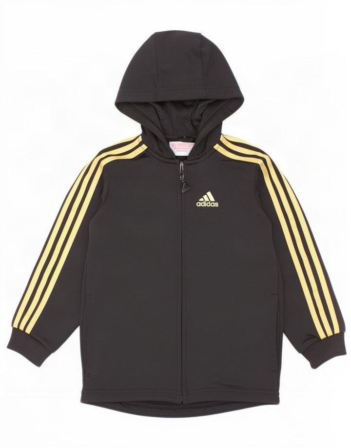 Adidas pulover s kapuljačom s patentnim zatvaračem za dječake 2-3 godine, crni poliester