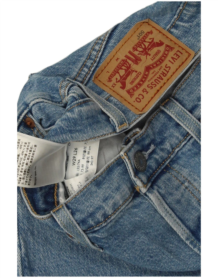 Levi's ženske 501 ravne traperice W29 L25 plavi pamuk