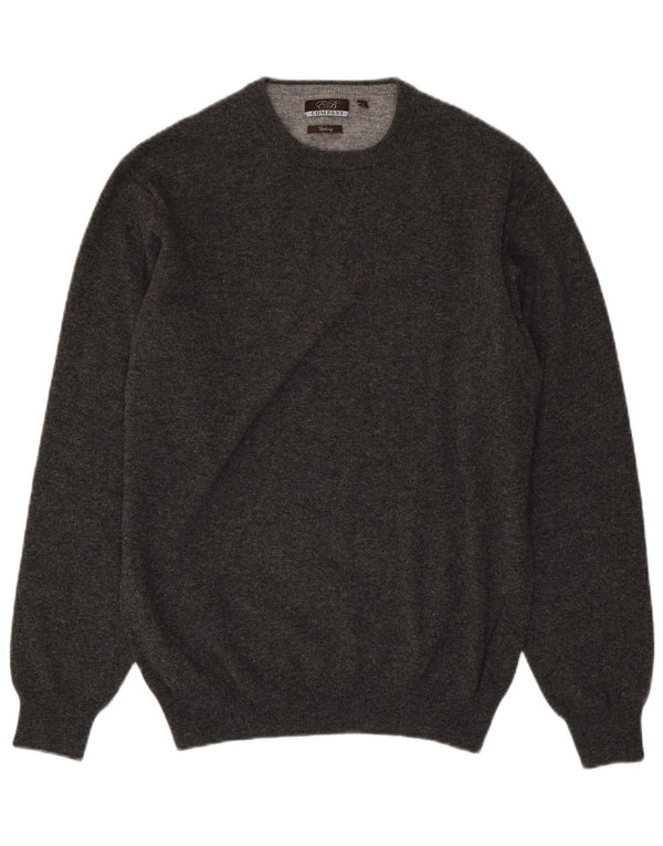 E.B. Company muški džemper s okruglim izrezom srednje sive merino vune