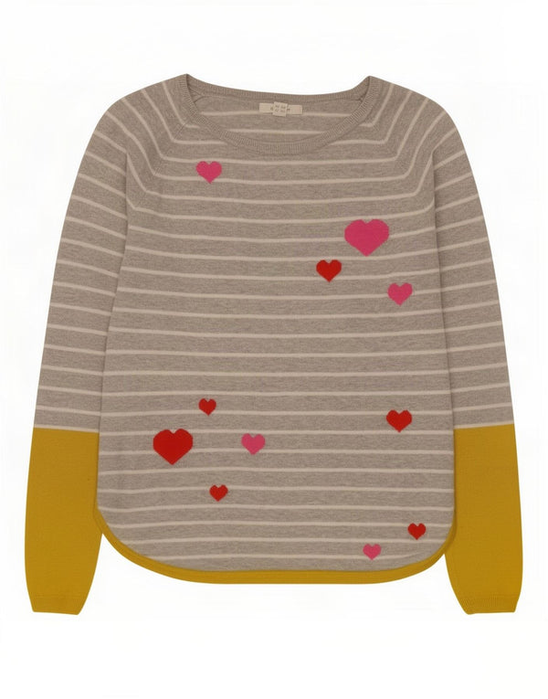 White Stuff Womens Boat Neck Jumper Sweater UK 10 Small Grey Striped