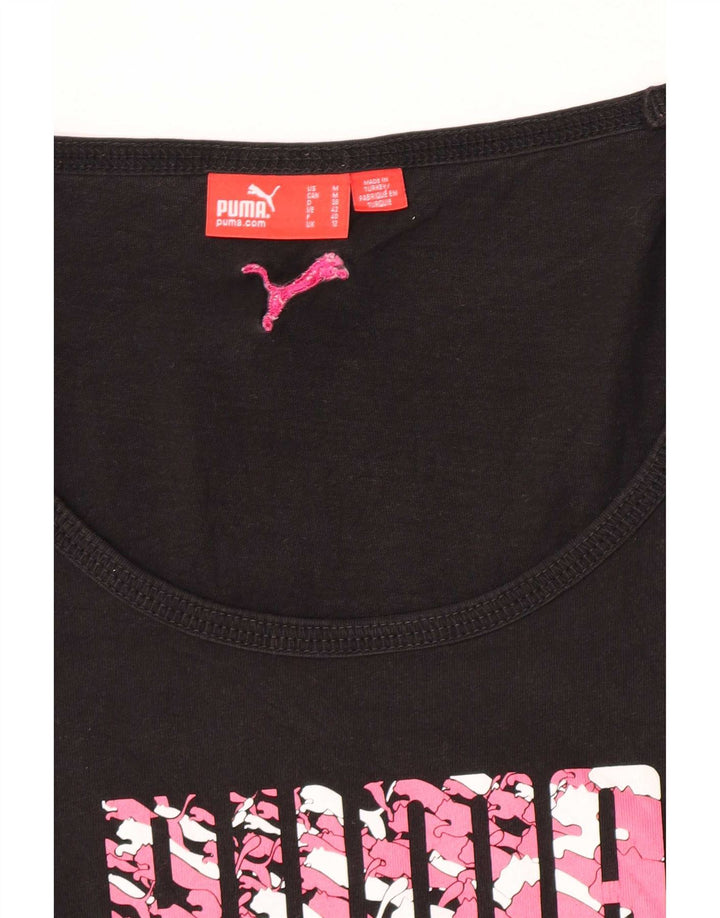 Puma ženska majica dugih rukava s grafikama UK 12 srednje crna