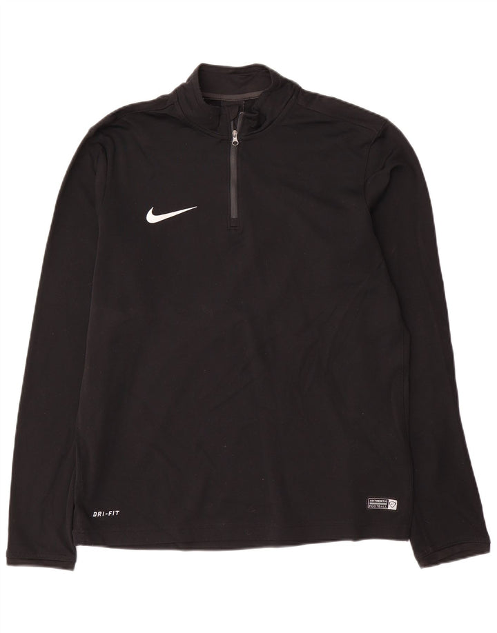 Nike Dri Fit majica s izrezom i srednjim gornjim dijelom trenirke od crnog poliestera