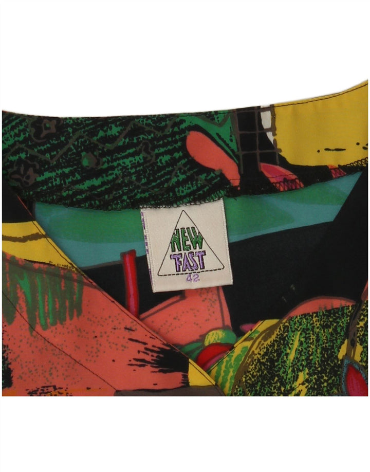 NOVI BRZ Ženski gornji dio bluze s apstraktnim uzorkom EU 42 veliki crni poliester