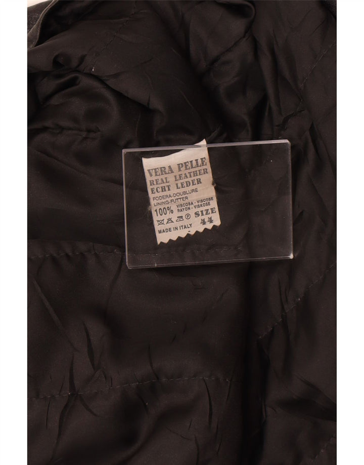 Vintage ženska kožna jakna IT 44 srednje crna koža