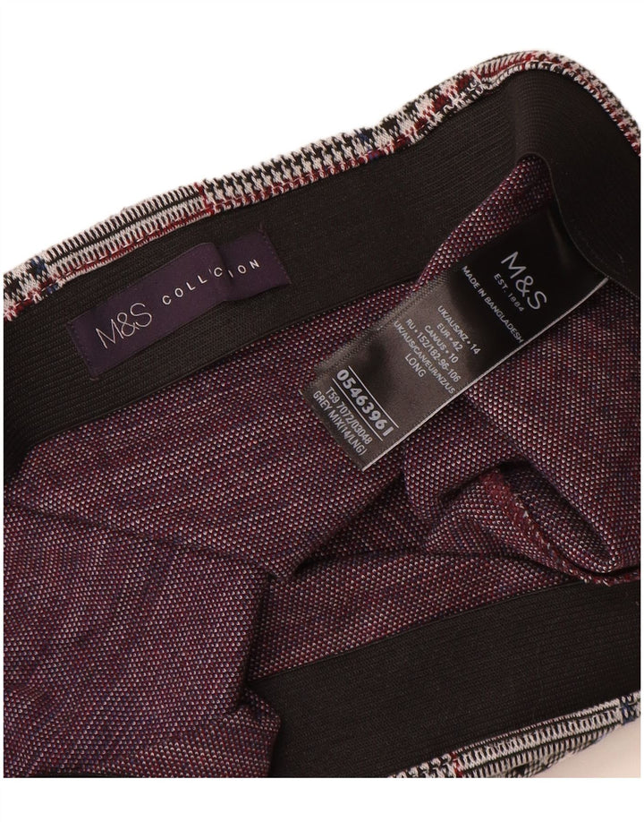 Marks & Spencer ženska ravna suknja UK 14 Large W32 sivi karirani poliester