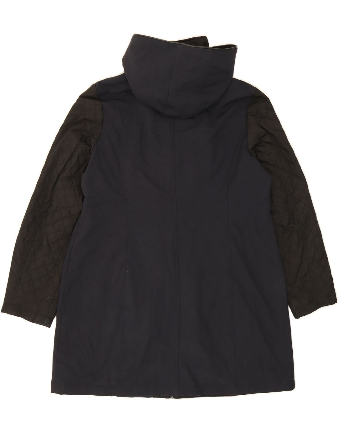MICHAEL KORS Womens Hooded Overcoat UK 18 XL Navy Blue Polyester Vintage Michael Kors and Second-Hand Michael Kors from Messina Hembry 