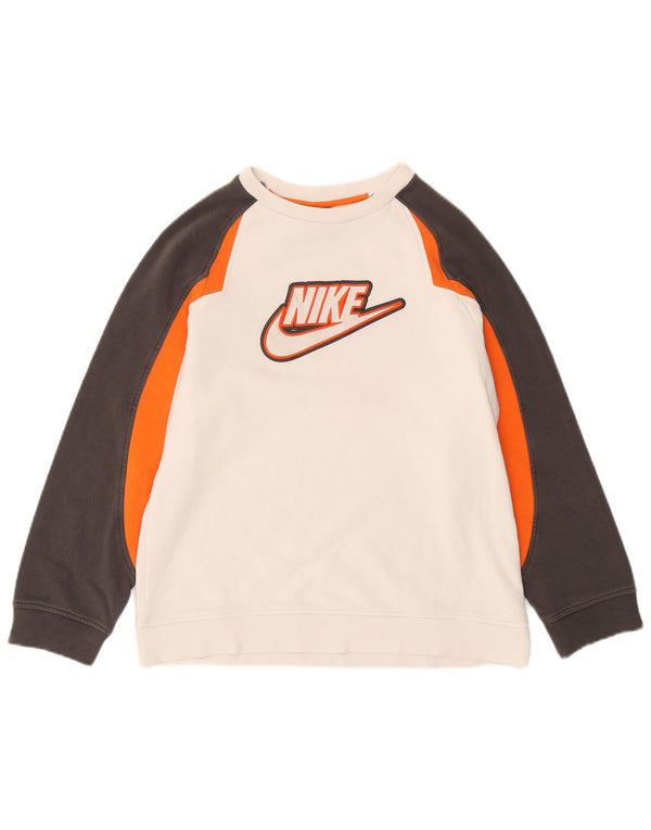Nike Boys Graphic Sweatshirt Džemper 12-13 Years Large White Colourblock